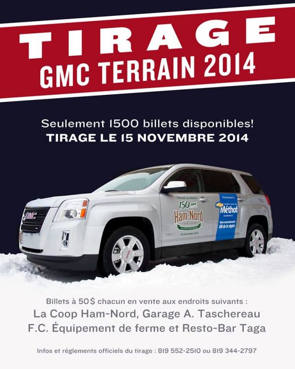 Tirage GMC terrain 150e Ham-Nord