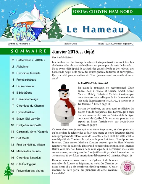 Journal Le Hameau Janv. 2015