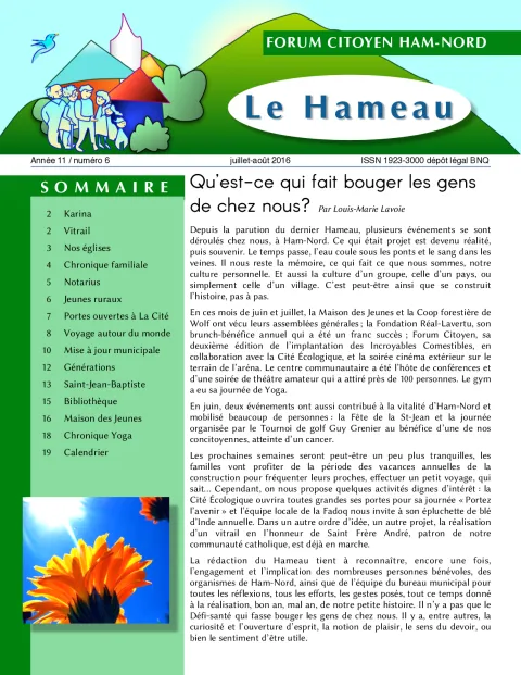 Le Hameau Juillet-août 2016