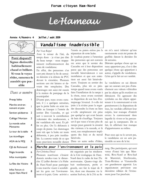 Le Hameau - juillet/août 2009