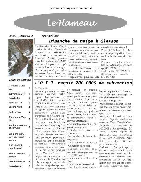 Le Hameau - mars/avril 2010