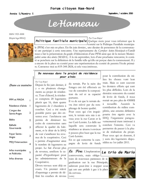 Le Hameau - septembre/octobre 2010